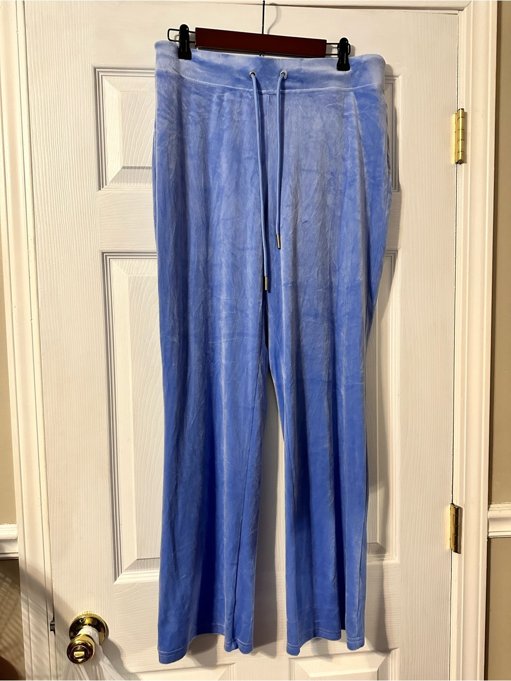 Women’s Blue Velour Drawstring Joggers